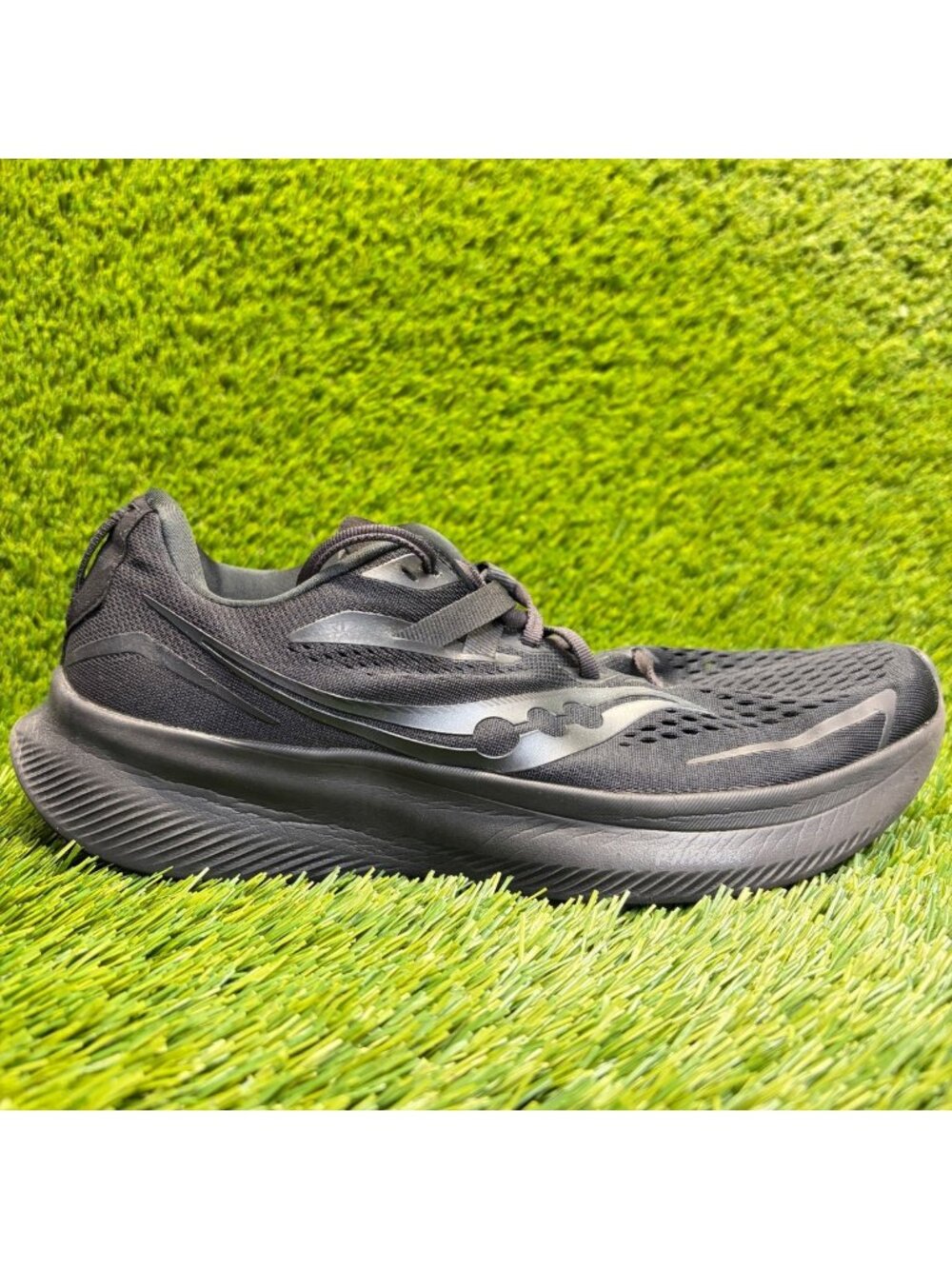 Saucony Ride 15 Womens Size 9.5 Black Athletic Running Walking Shoes Sneakers